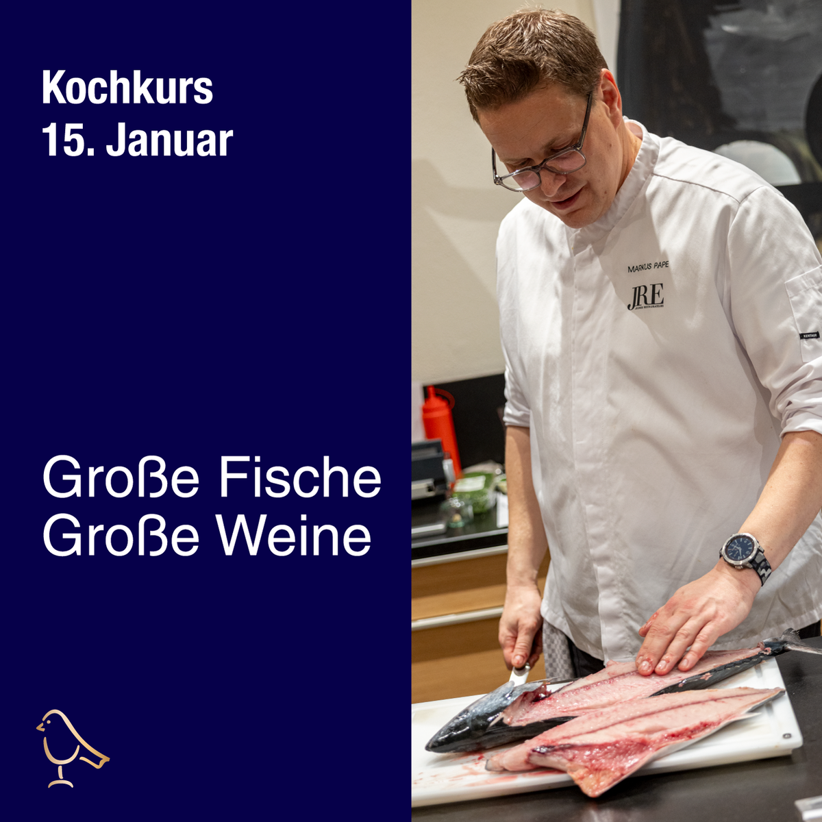 Kochkurs Januar 2027 - Große Fische, große Weine