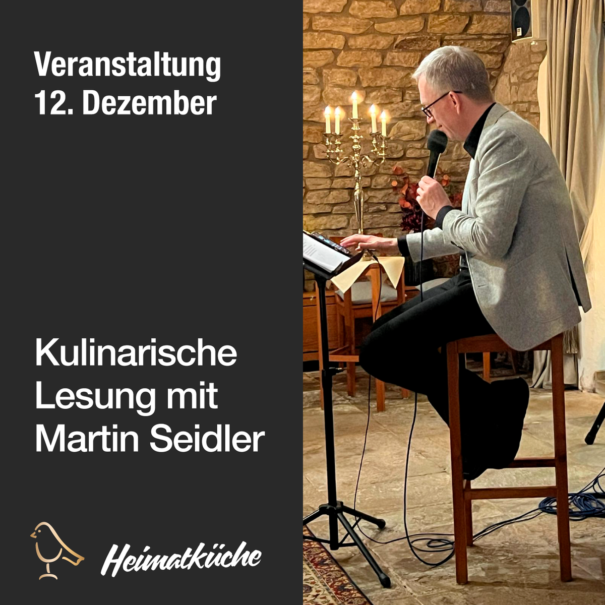 Kulinarische Lesung mit Martin Seidler 12.12.2026